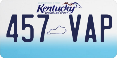 KY license plate 457VAP