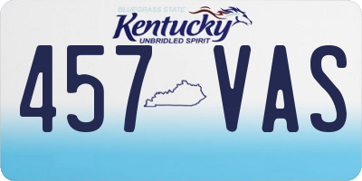 KY license plate 457VAS