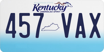 KY license plate 457VAX
