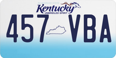 KY license plate 457VBA