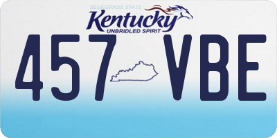 KY license plate 457VBE