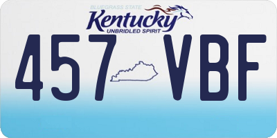 KY license plate 457VBF