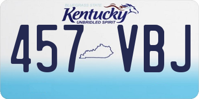 KY license plate 457VBJ