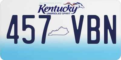 KY license plate 457VBN