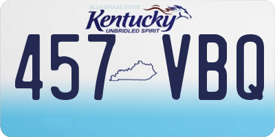 KY license plate 457VBQ