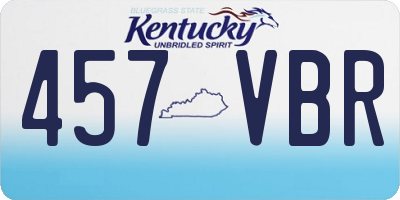 KY license plate 457VBR