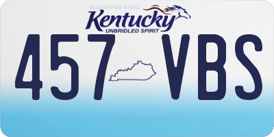 KY license plate 457VBS