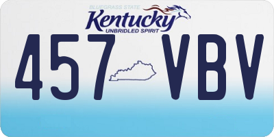 KY license plate 457VBV