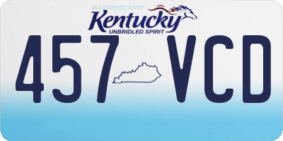 KY license plate 457VCD