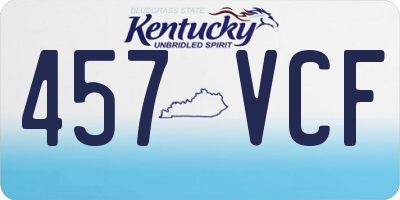 KY license plate 457VCF