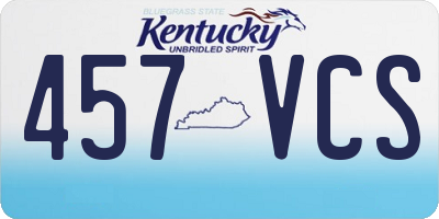 KY license plate 457VCS