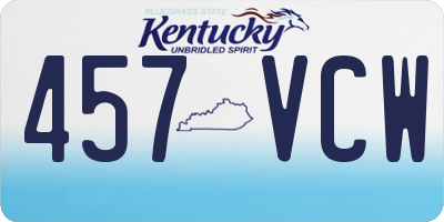 KY license plate 457VCW