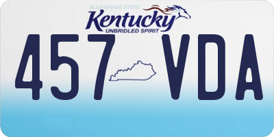 KY license plate 457VDA