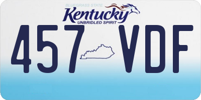 KY license plate 457VDF