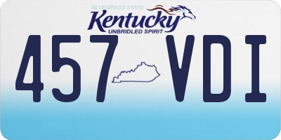 KY license plate 457VDI