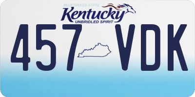 KY license plate 457VDK