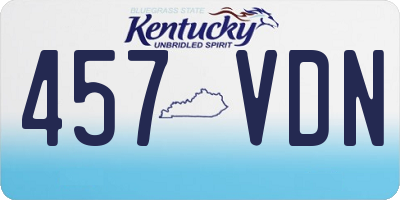 KY license plate 457VDN