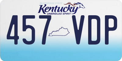 KY license plate 457VDP