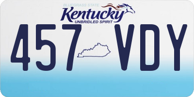 KY license plate 457VDY