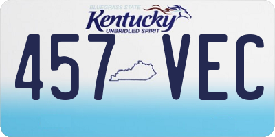 KY license plate 457VEC