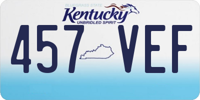 KY license plate 457VEF