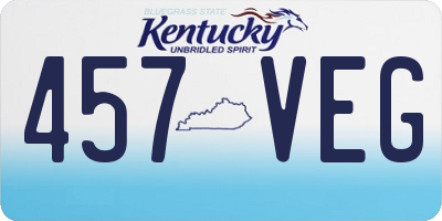 KY license plate 457VEG