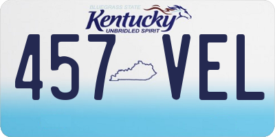 KY license plate 457VEL