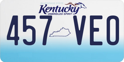 KY license plate 457VEO