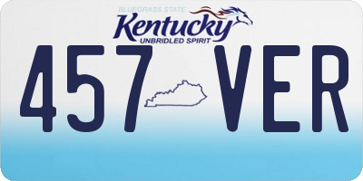 KY license plate 457VER