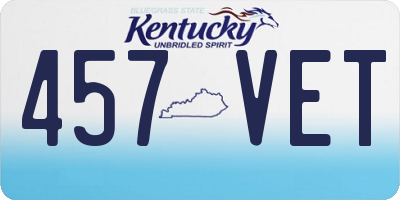 KY license plate 457VET