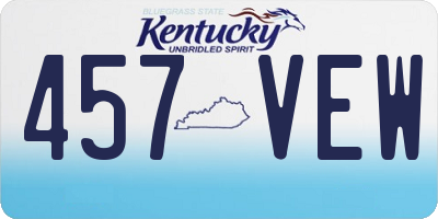 KY license plate 457VEW