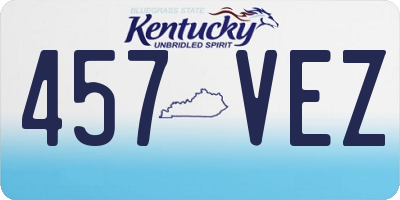 KY license plate 457VEZ
