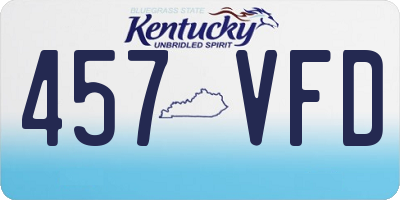 KY license plate 457VFD