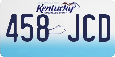 KY license plate 458JCD