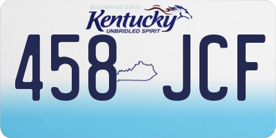 KY license plate 458JCF