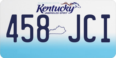 KY license plate 458JCI