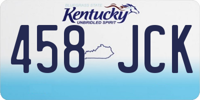 KY license plate 458JCK