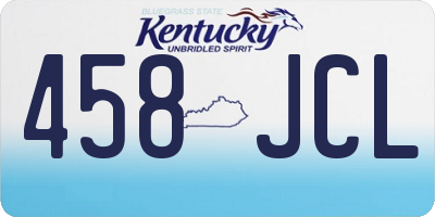 KY license plate 458JCL