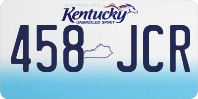 KY license plate 458JCR