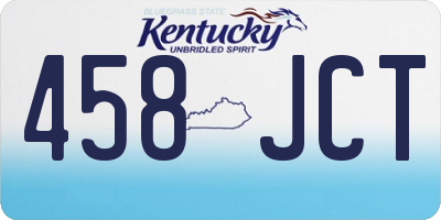 KY license plate 458JCT
