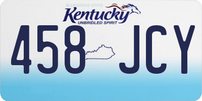 KY license plate 458JCY