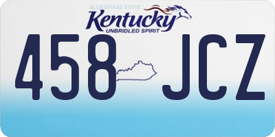 KY license plate 458JCZ