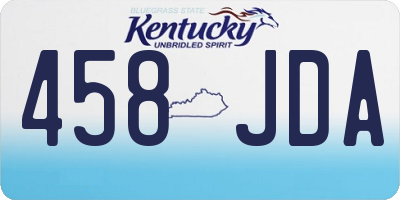 KY license plate 458JDA
