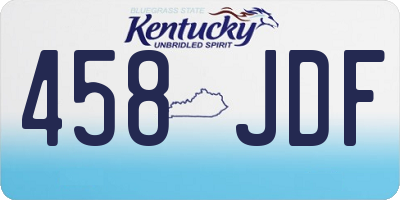 KY license plate 458JDF