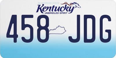 KY license plate 458JDG