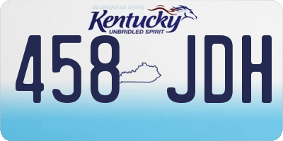 KY license plate 458JDH