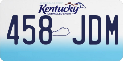 KY license plate 458JDM