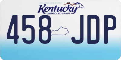KY license plate 458JDP
