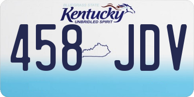 KY license plate 458JDV