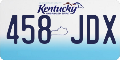 KY license plate 458JDX